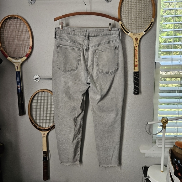 Old Navy OG Straight High Rise 12 Gray Paint Splatters - Picture 5 of 7